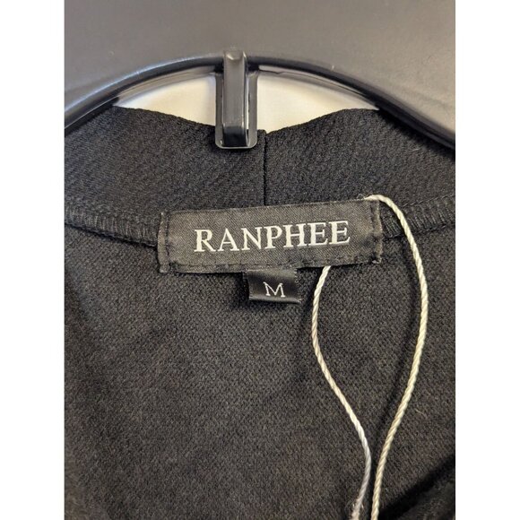 Black Floral Vintage-Inspired Dress With Tie Neck & Flared Skirt - Size M By Ran - Picture 3 of 5